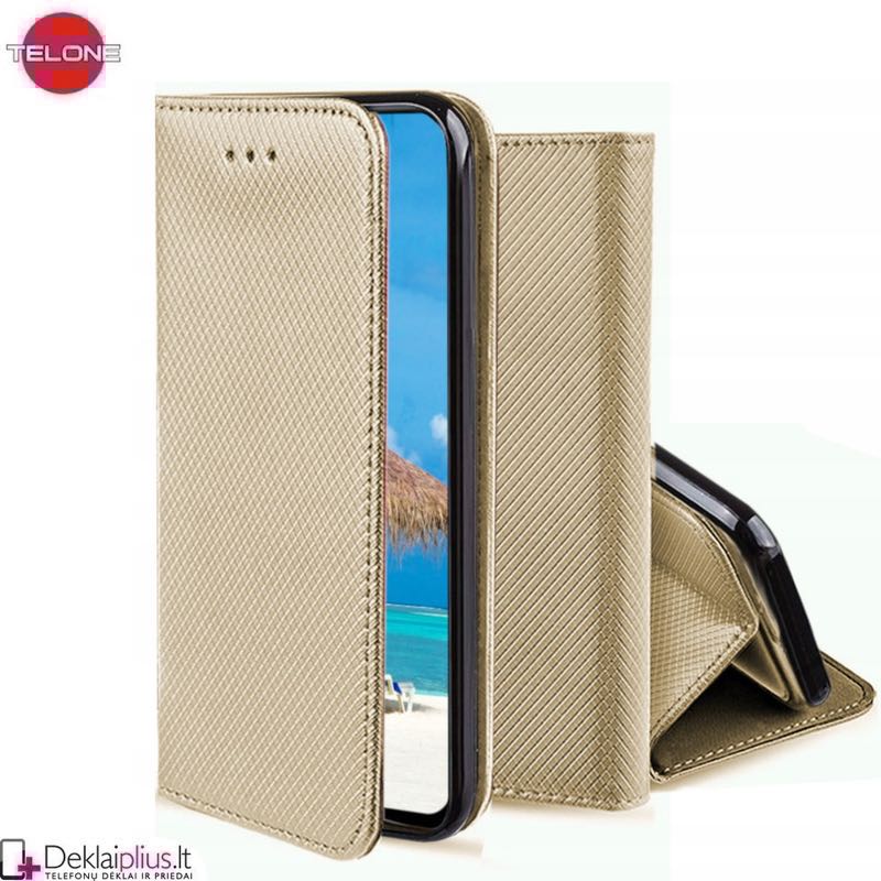 Telone atverčiamas dėklas - auksinės spalvos (Xiaomi Redmi Note 13 Pro 4G/Note 14S/Poco M6 Pro 4G) Telone atverčiamas dėklas - auksinės spalvos (Xiaomi Redmi Note 13 Pro 4G/Note 14S/Poco M6 Pro 4G)